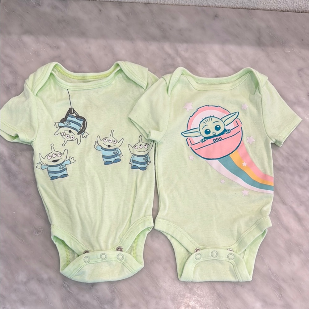 Neon Green Jumping Beans Disney Newborn Onesies!